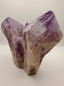 Large Bolivian Amethyst Spiritual Crystal, Natural Cluster with Phantom Inclusions and Candelabra Quartz, Lilac Purple Collectible Specimen, Collectibles