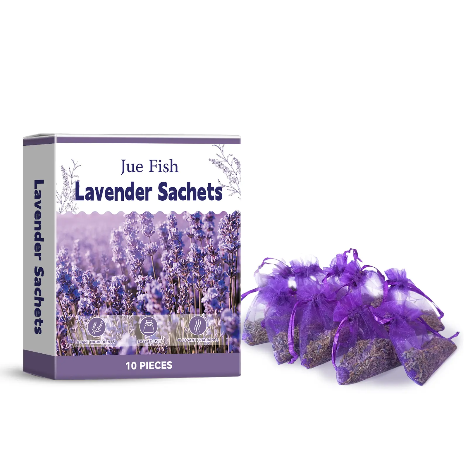 Jue-Fish Lavender Sachet Fresh air long-lasting fragrance soothing and relaxing home convenient sachet