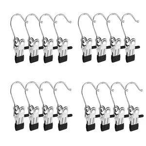 16 Counts Boot Hangers for Closet, Premium Anti-Rust Metal Hanging Hook Clips, Multi Function Clips for Home and Travel, Clothespins Clip Hangers for Pants Hats Socks Gloves Towels
