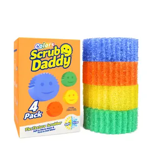 Scrub Daddy Colors (4ct Pack) - Multicolor Sponges - Home Care Supplies