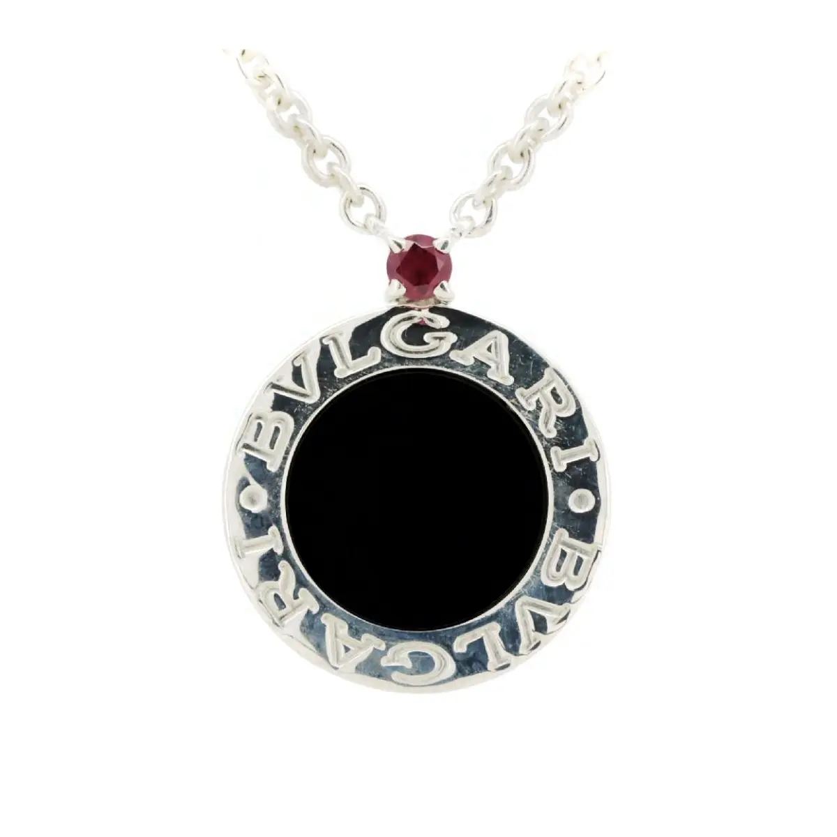 Pre-owned Bvlgari Sterling Silver 925 (Ag925) Small Leather Goods Save The Children Ag925 Necklace