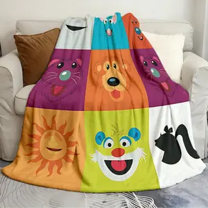 Soft Blanket Bear in the big blue house Durable and Spacious Quilts Fashionable sports print flannel sofa bed blanket Soft Throw Blanket