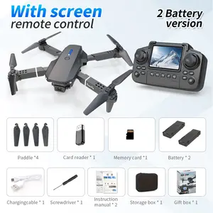 E88 Pro Foldable RC Drone with Screen Controller, Portable Quadcopter for Beginners and Adults, Rechargeable Battery, Compact Outdoor Design Fpv Camera