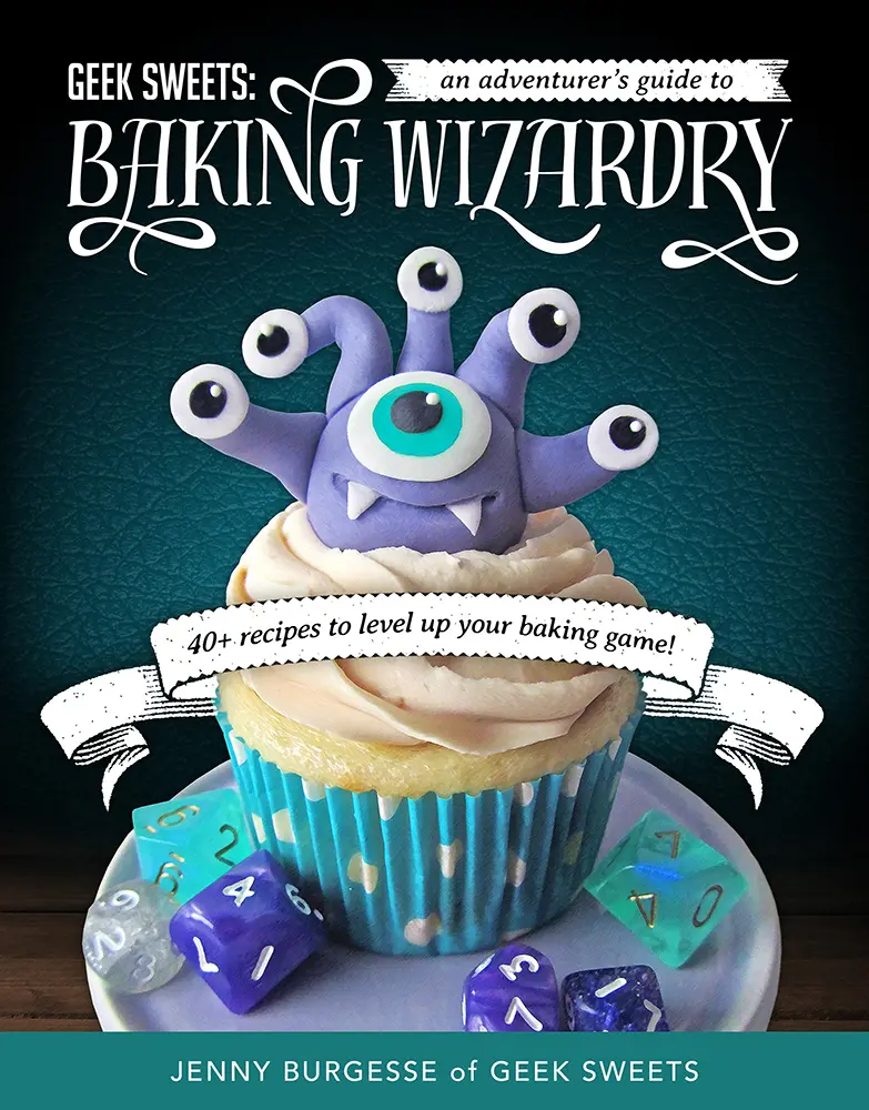 Used Book - Geek Sweets: An Adventurer's Guide to Baking Wizardry (Geek Cookbook, Cupcake Decorating, Cakepops, Cookies, Cupcakes, Food, Printable Templates, Baking Sprinkles) by Jenny Burgesse (Spiral-Bound, English), Fantasy