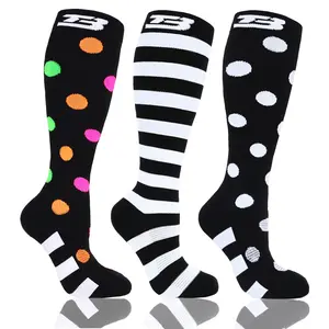 3pcs Plus Size Compression Socks Knee Height Width Calf 20-30 Mm Hg 2xl 3xl 4xl 6xl Circulation Breathable