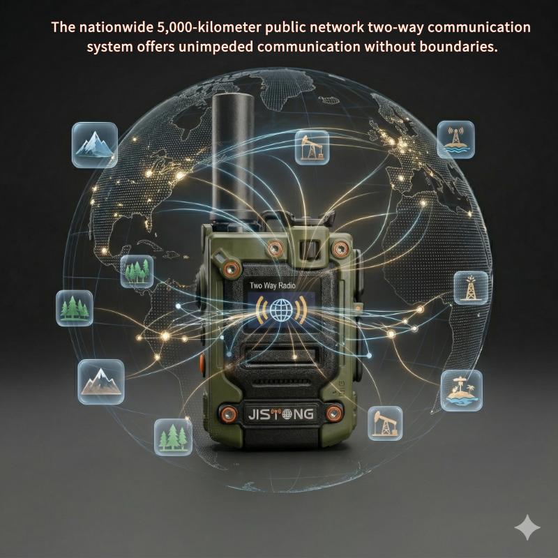 2 Pack JISTONG T33 4G LTE Radio. Compact 12.3cm alloy body, IP68 & 6800mAh battery. These walkietalkieradios deliver unlimited nationwide range and clear communication. Includes 1-Year FREE communication service fee!