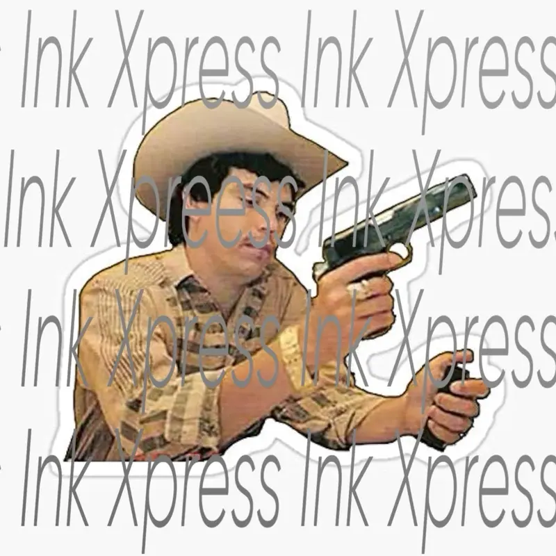 Chalino Sanchez Hardhat Sticker - Ink Xpress Design, Featuring Chalino Sanchez in a Cowboy Hat and Plaid Shirt, Ideal for Fans
