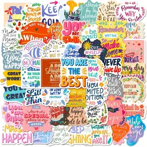 50pcs Inspirational Stickers, Motivational Scrapbook Stickers For Water Bottles, Waterproof Positive Affirmation Reward Stickers For Laptop Skateboard Computer Luggage