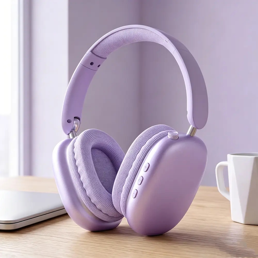 Bluetooth Headphones Wireless Headphones | Over Ear, Deep Bass, 24H Playtime, Hi-Res Audio, Deep Bass, Memory Foam Ear Cups for Home Office Travel Purple