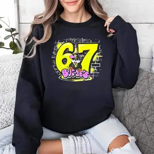 Buc-ee's 67 Sweatshirt Funny Graphic Graffiti Cartoon Mascot Retro Road Trip Gift Sweater