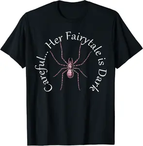 Careful... Her Fairytale is Dark - Gothic Pink Spider T-Shirt - Karenlyn Shop 30B08X73DYQS