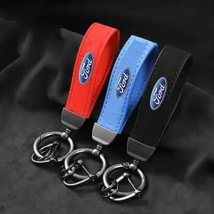 Leather Zinc Alloy Car Keychain Buckle Keyring, Compatible with Ford Focus Mondeo Mk Series, Stylish & Durable Accessory