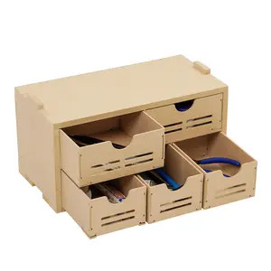 Plastic Model Kit Tool Storage Rack, Drawer Hobby Modeling Tool and Parts Storage,Wooden Paint Organizer with MDF Material, Craft Supplies Storage for Tamiya Gundam Tools, GK2