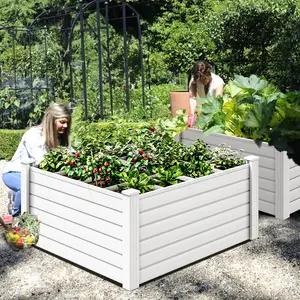 YITAHOME 4x4x2ft Plastic Raised Garden Bed Kit Outdoor Large Resin Above Ground Planter