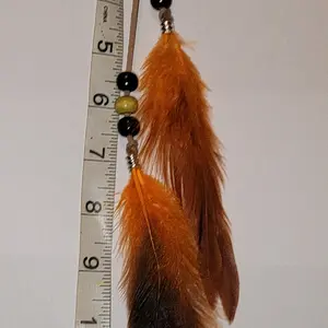 Beaded Feather Hair Clip - 12 to 14 inch Classic Design with Elegant Beads for Versatile Hair Styling