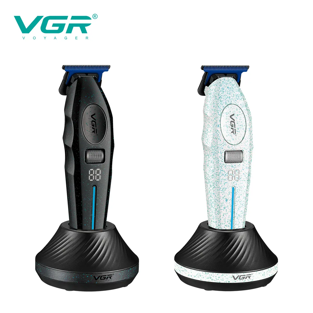 VGR VGR887T Professional Men's Barber Hair Clipper Trimmer - Cordless Rechargeable Haircut Machine Kit, 2000mAh Battery (240min Use), 6-Speed (7200-9000 RPM), Ceramic & DLC Coated Blades, Cordless Trimmers Kit,back to school,back to school haul