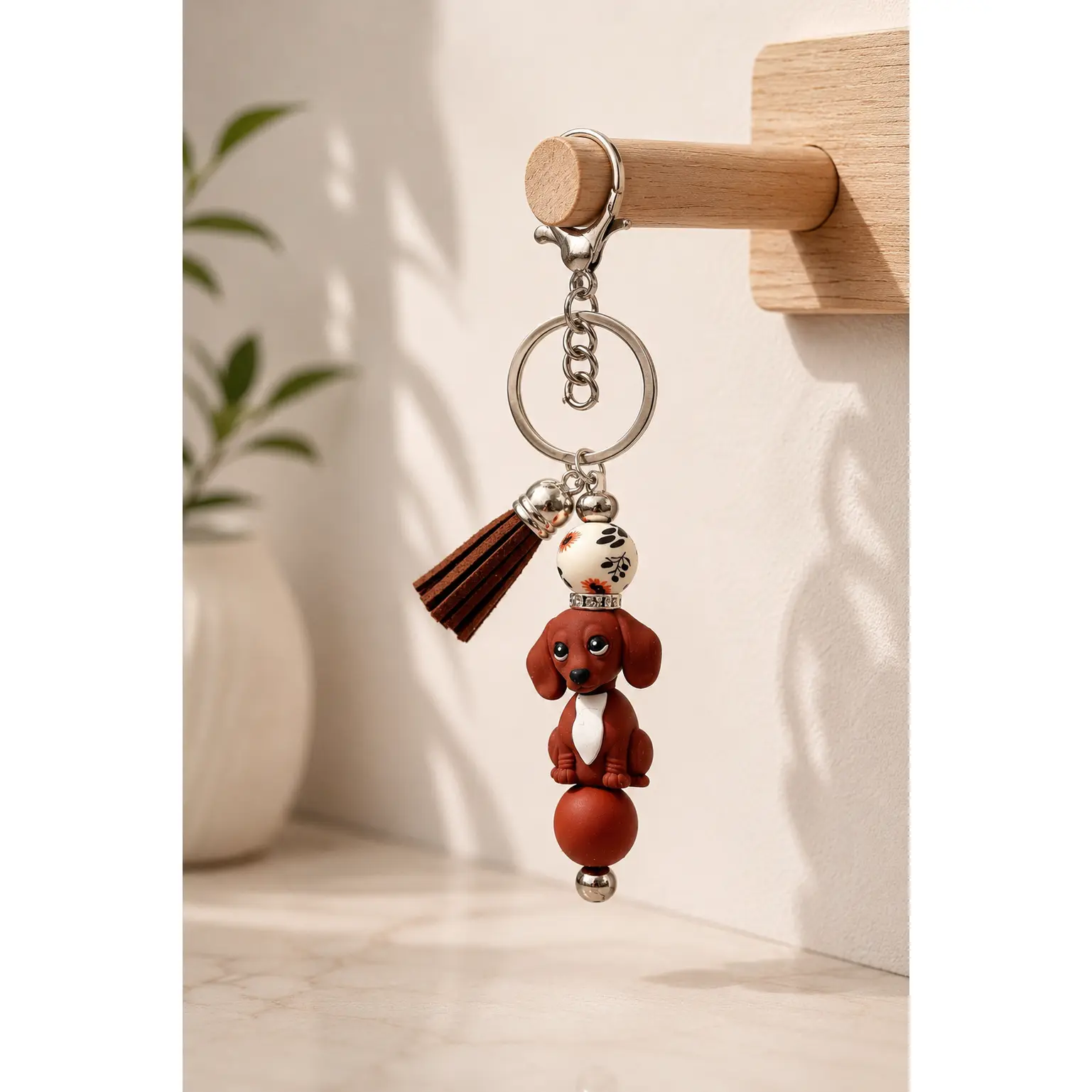 Long-Boi Dachshund Bag Charm | Beads of Hope T1D – Handmade Silicone Bead Bracelet