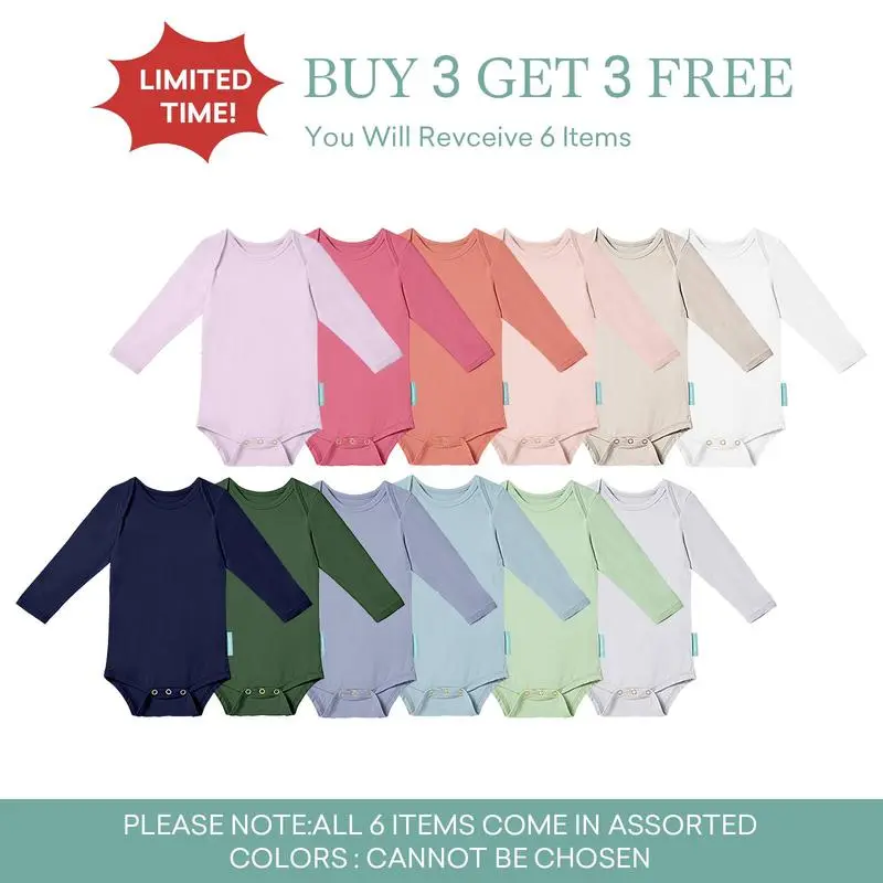 6-Pack Long Sleeve Bodysuit (Maybe Single Color）