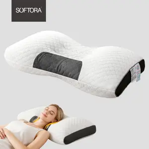 SOFTORA-Orthopedic Massage Neck Pillow - For Pain Relief & Deep Relaxation with Ultra Soft, High-Quality Comfort. Ergonomic Design for Optimal Cervical Support and Sound Sleep.