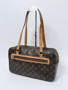 Pre-owned Louis Vuitton Canvas Shoulder Bags Monogram Cite GM Shoulder Bag Handle Handbag Brown JA550LV