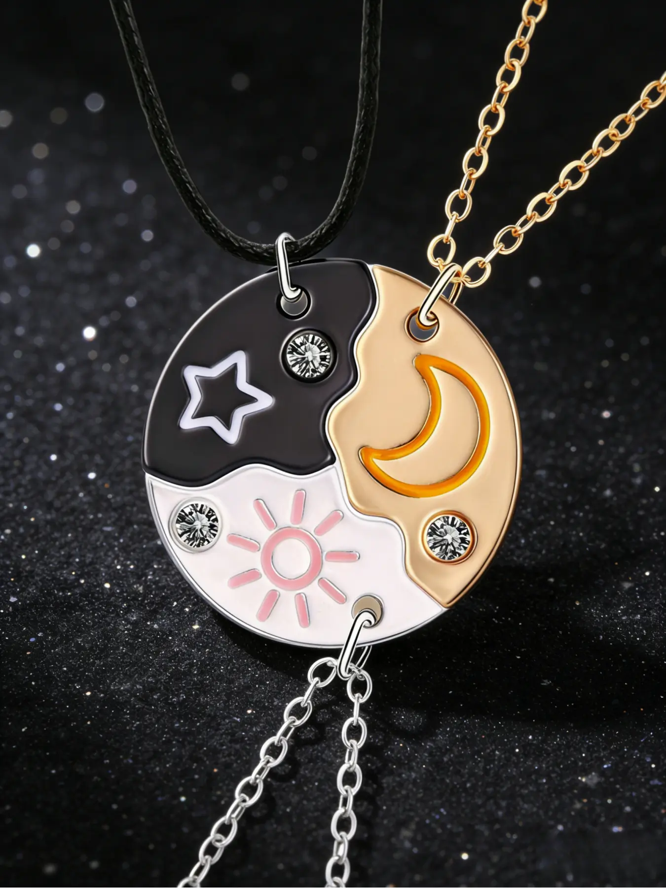moonbin & sanha wonderwall アクセサリーセット Sun, Moon, Star, and Cloud Magnetic Celestial Necklace Set for