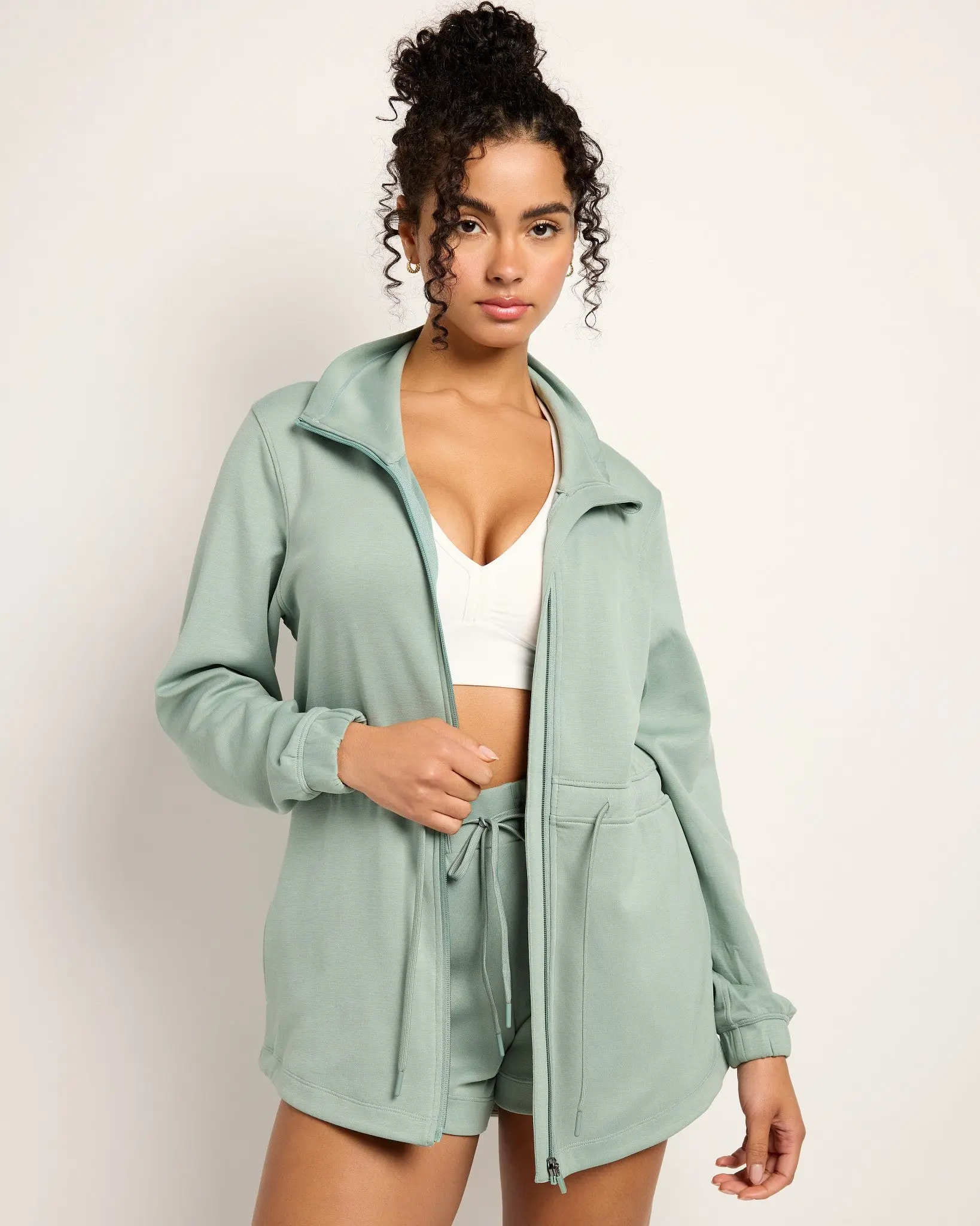 Women's Double Knit Casual Nomad Jacket with Drawstring