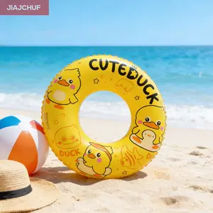 Cute Duck Print Floating Buoyancy Aid, Adorable Inflatable Circle Swim Ring for Kids, Fun Water Safety Accessory, Perfect for Pool Parties