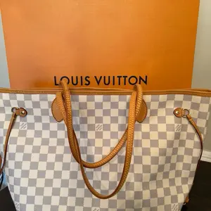 Pre-owned Louis Vuitton Canvas Shoulder Bags Damier Azur Neverfull MM 2009
