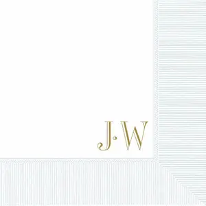 Vintage Monogram Custom and Personalized Wedding and Engagement Beverage Napkins