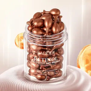 45Pcs Retinol Eye Serum Capsules,Sadoer Retinol Eye Cream Capsules - Moisturizing Eye Cream for All Light Beige Types,Hypoallergenic Collagen Eye Care with Retinol &Glycerin Capsules