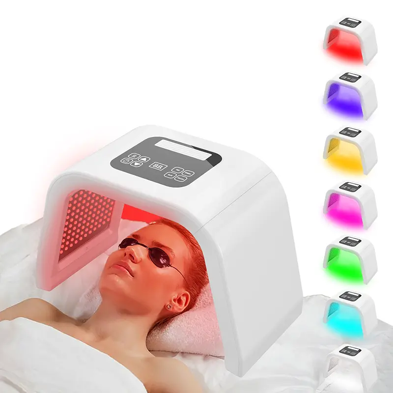 Professional LED Photon Light Therapy Lamp - 7 Color Body & Facial Light Panel for Skin Care on Back, Legs, Arms, Abdomen & Face, Multi-Color Red Blue Green At-Home Spa Treatment Device for Glow Family Use Skin Appearance Relaxation Skin Health