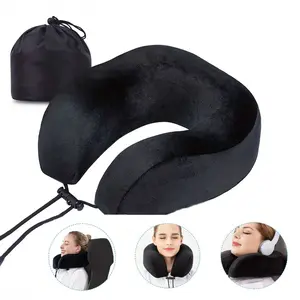 Adjustable Memory Foam Travel Neck Pillow - Ideal for Airplane & Long Trips, Travel Neck Cushion