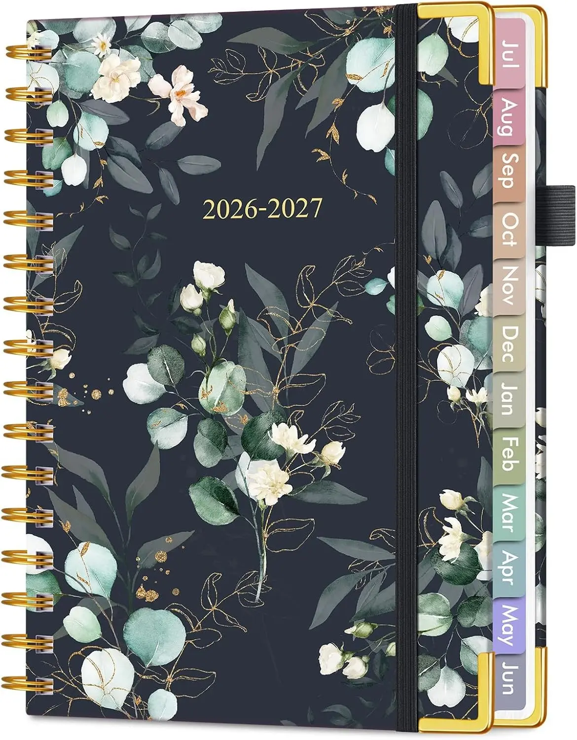 Academic Planner 2026-2027, Hardcover Weekly and Monthly Calendar Planner from July 2026 - June 2027, Daily Agenda Planners with Tabs, College School Organizer for Student Teacher, A5 (6.1" x 8.2"), Green Eucalyptus