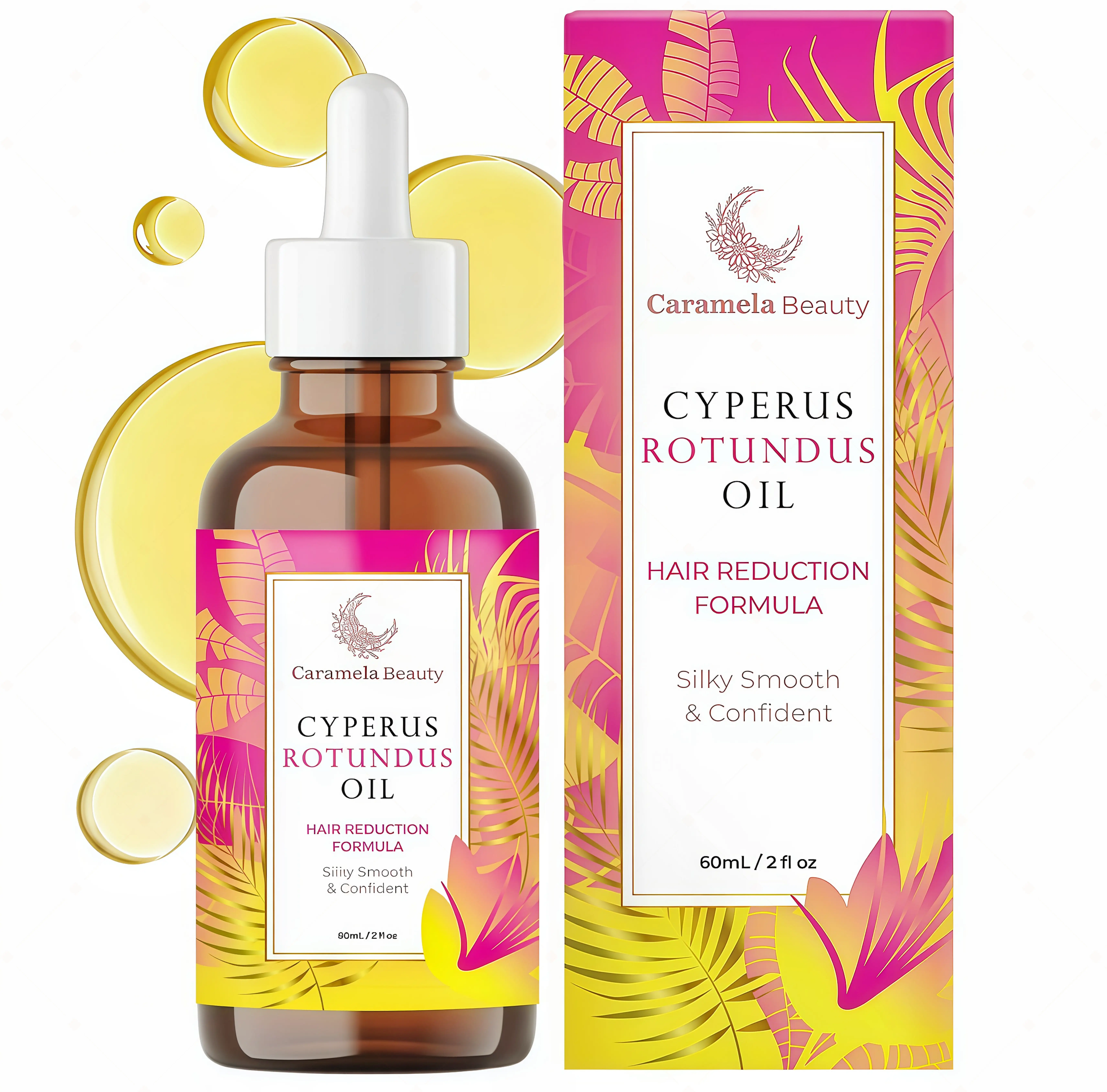 Caramela Beauty Cyperus Rotundus Oil for Natural Permanent Hair Reduction CD , Mild and Non-irritating Body Care Wax, Moisturizing & Soothing for Skin Care Depilatory, Unisex Hair Removal Cream oil, Daily Use Cosmetic Gentle Removal