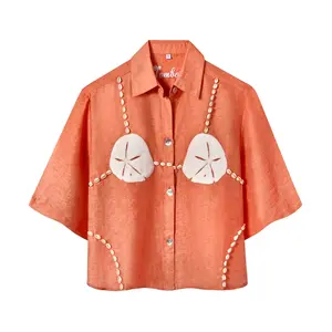 Sand Dollar Stimulus' ~ Relaxed Crop Cut (Orange)