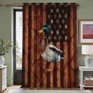 2-piece romantic pink dachshund bow love print single light-blocking curtain, suitable for living room wardrobe bedroom kitchen outdoor decoration partition curtains