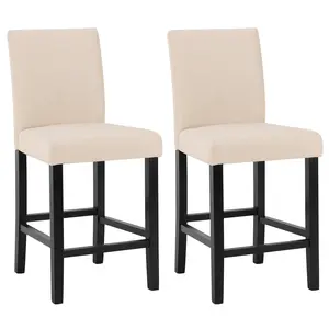 LSSPAID Set Of 2 Counter Stool  With Solid Wood Leg Suitable For Living Room, Dining Room, Bar