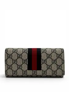 Pre-owned GUCCI GUCCI CANVAS Small Leather Goods CANVAS CANVAS CANVAS CANVAS CANVAS MONOGRAM CALFSKIN WEB CONTINETIAL WALLET