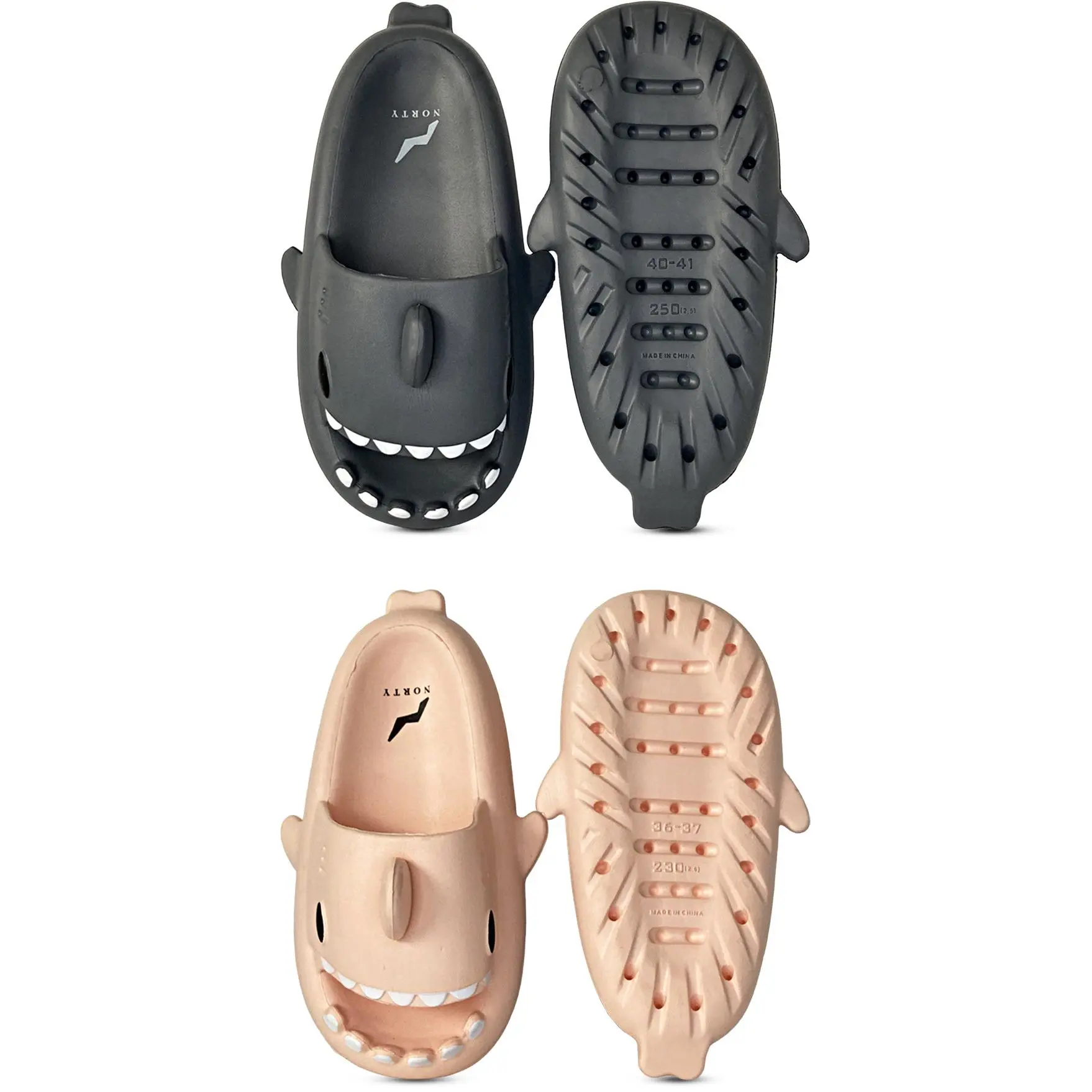 NORTY Mens Womens Unisex Lightweight Novelty Shark Slide Slipper, 42331