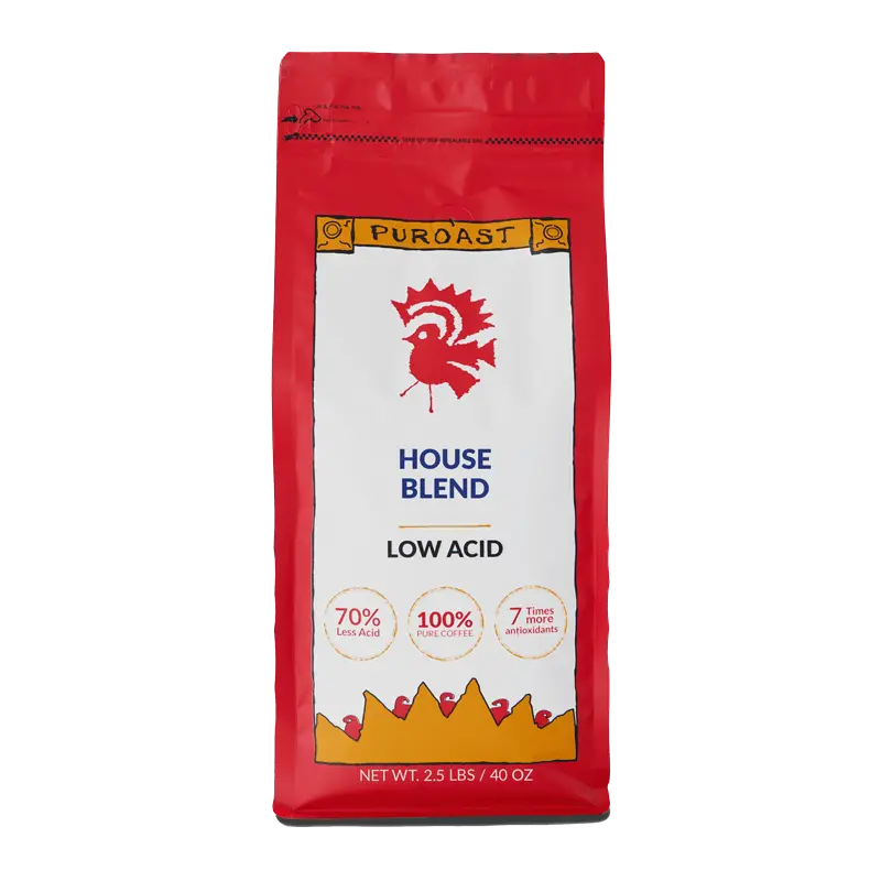 Puroast House Blend Medium Roast Coffee - Smooth Rich Flavor - 2.5 lbs/40 oz