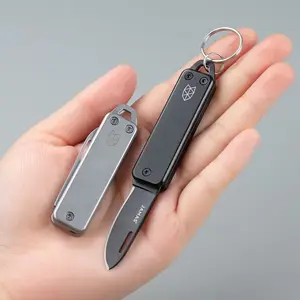 Mini Folding Knife Keychain, Stainless Steel Edc Pocket Knife, Folding Pocket Knives, Portable Camping Tool, Compact Sharp Blade, Unisex Gift