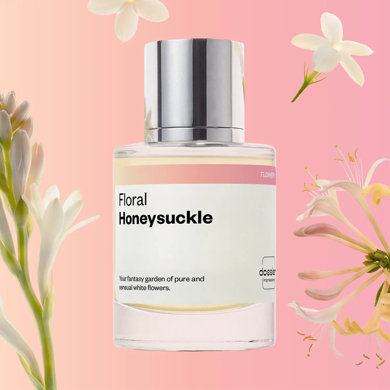 Floral Honeysuckle, Dossier, Women Perfume, Eau de Parfum, 50ml, Green Leaves, Orange, Honeysuckle, Jasmine Sambac, Tuberose, Orris, Sandalwood, Vanilla