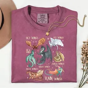 Comfort Colors Wings Of Fire Dragons T-shirt Queen Of Pyrrhia Nightwings Seawings Icewings Top Dragon Lover Gift Queen Of Pyrrhia Tshirt
