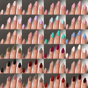 288pcs Almond Nail Art Set, Glossy Finish Press-On Nails, Perfect Fit Fake Nails, Easy Wear, Ideal for Parties, Dancing, Daily Use, Nail Extension Set