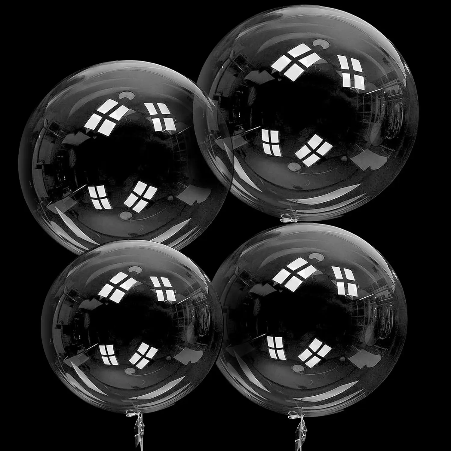 80pcs Clear Bobo Balloons – 10", 18", 20", 24" – Stuffing Bubble Balloons for Baby Showers, Weddings, Birthdays & Party Decorations