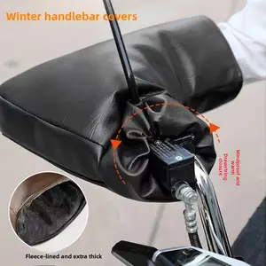 Winter warm electric motorcycle handlebars, battery car gloves, waterproof men's and women's windshields, piled thickened cotton handles