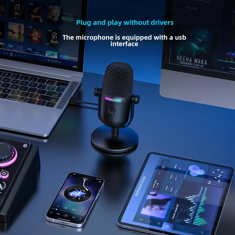 🎙️ [MUST-HAVE] ONIKUMA M830 USB Streaming Microphone| Plug & Play for PC/Laptop/PS5.Crystal Clear Voice for Twitch & Gaming Chat.Pro Noise Reduction Mic. Audio Bluetooth