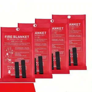 Fire Blanket, 4 Counts/set Fire Emergency Blanket, Glassfiber Fire Rescue Blanket, Emergency Kit for Home, Kitchen, School, Car, Office and Warehouse