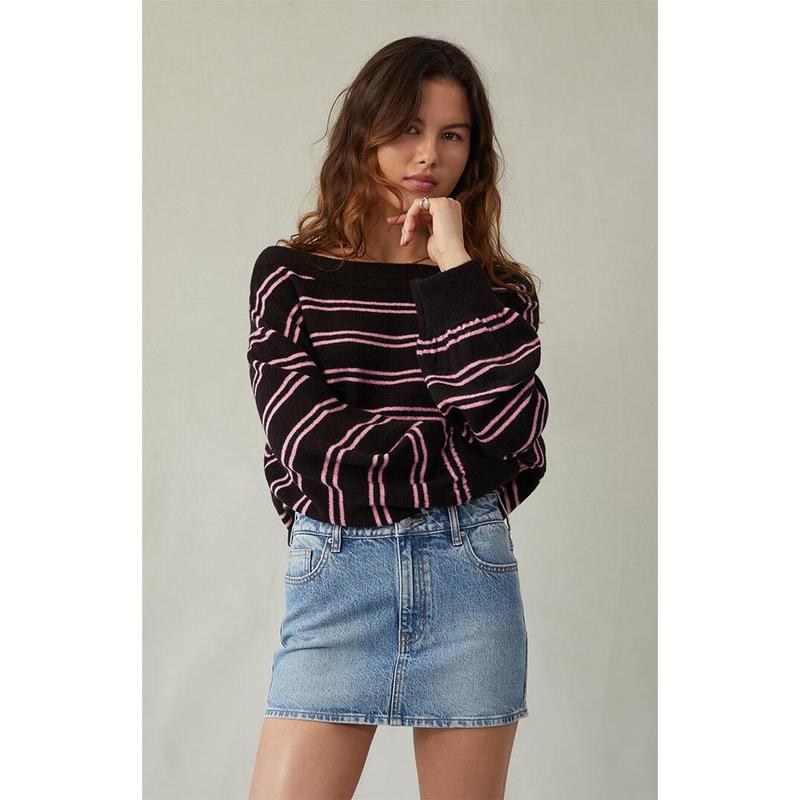 Pacsun Women's Bella Stretch Medium Indigo Mid Rise Denim Mini Skirt - Multicolor