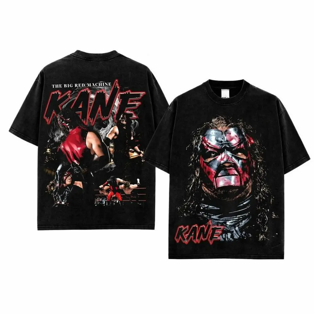 VINTAGE KANE "BIG RED MACHINE" WRESTLING GRAPHIC TEE – Retro Masked Demon Cotton T-Shirt, Attitude Era WWE Legend Oversized Streetwear Shirt, Unisex Fan Apparel, Classic Wrestling Bootleg Style Tee, Casual Cotton Outfit, Gift for Fans & Collectors